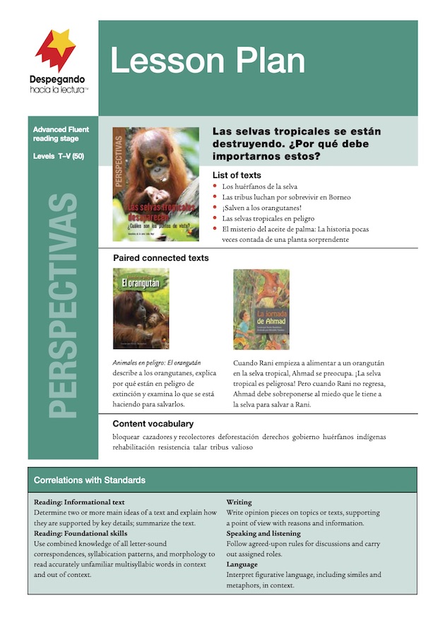 Perspectivas Las selvas tropicales: ¿Cuáles son los puntos de vista? Lesson Plan